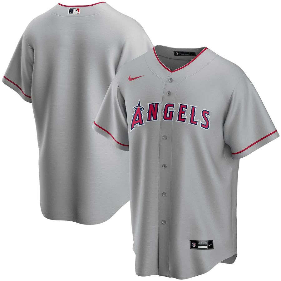 Mens Los Angeles Angels Nike Gray Road Replica Team MLB Jerseys